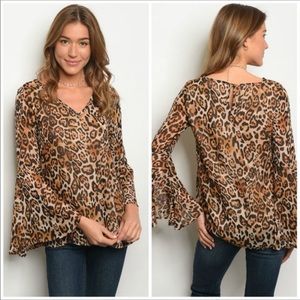 Peach Love California Tops - NEW! 3 FOR $40 • Leopard Print Bell Sleeve Blouse Peach Love California Tops - NEW! 3 FOR $40 • Leopard Print Bell Sleeve Blouse